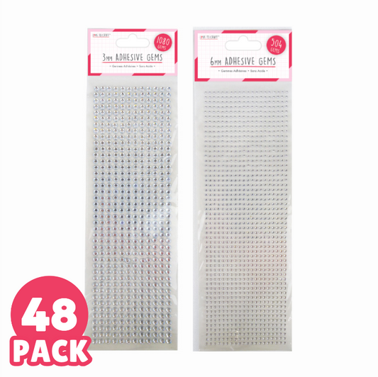 Love To Craft Gems Silver 3mm and 6mm ( 48 Pack )