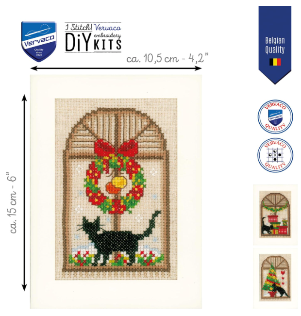 Vervaco Counted Cross Stitch Kit: Cards: Christmas Atmospher