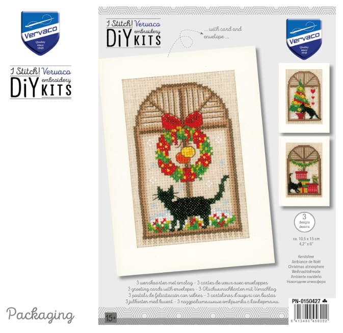 Vervaco Counted Cross Stitch Kit: Cards: Christmas Atmospher