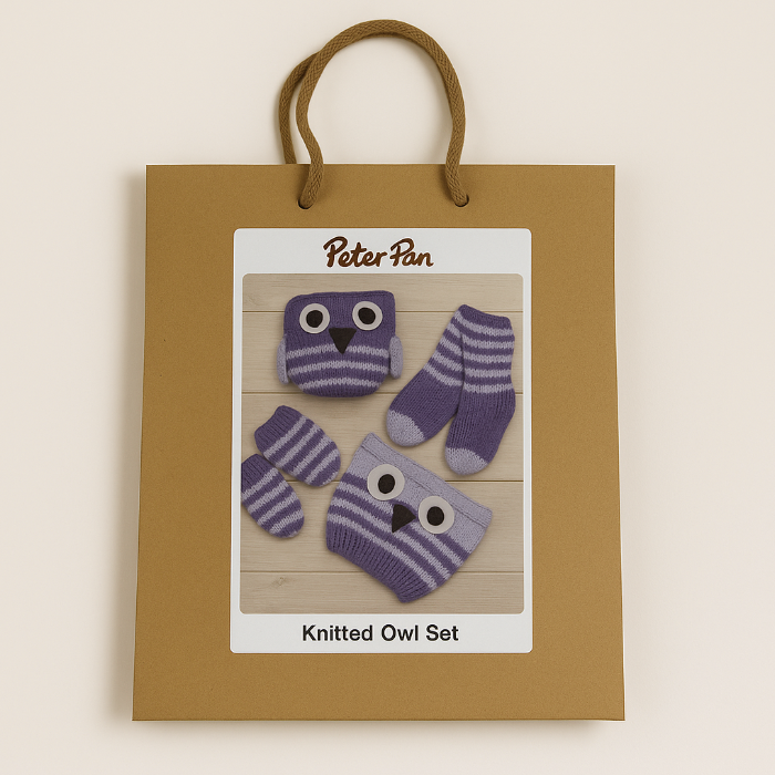 Twilleys - Knitting kit - Owl - Baby Hat- Mitts- Socks & Owl