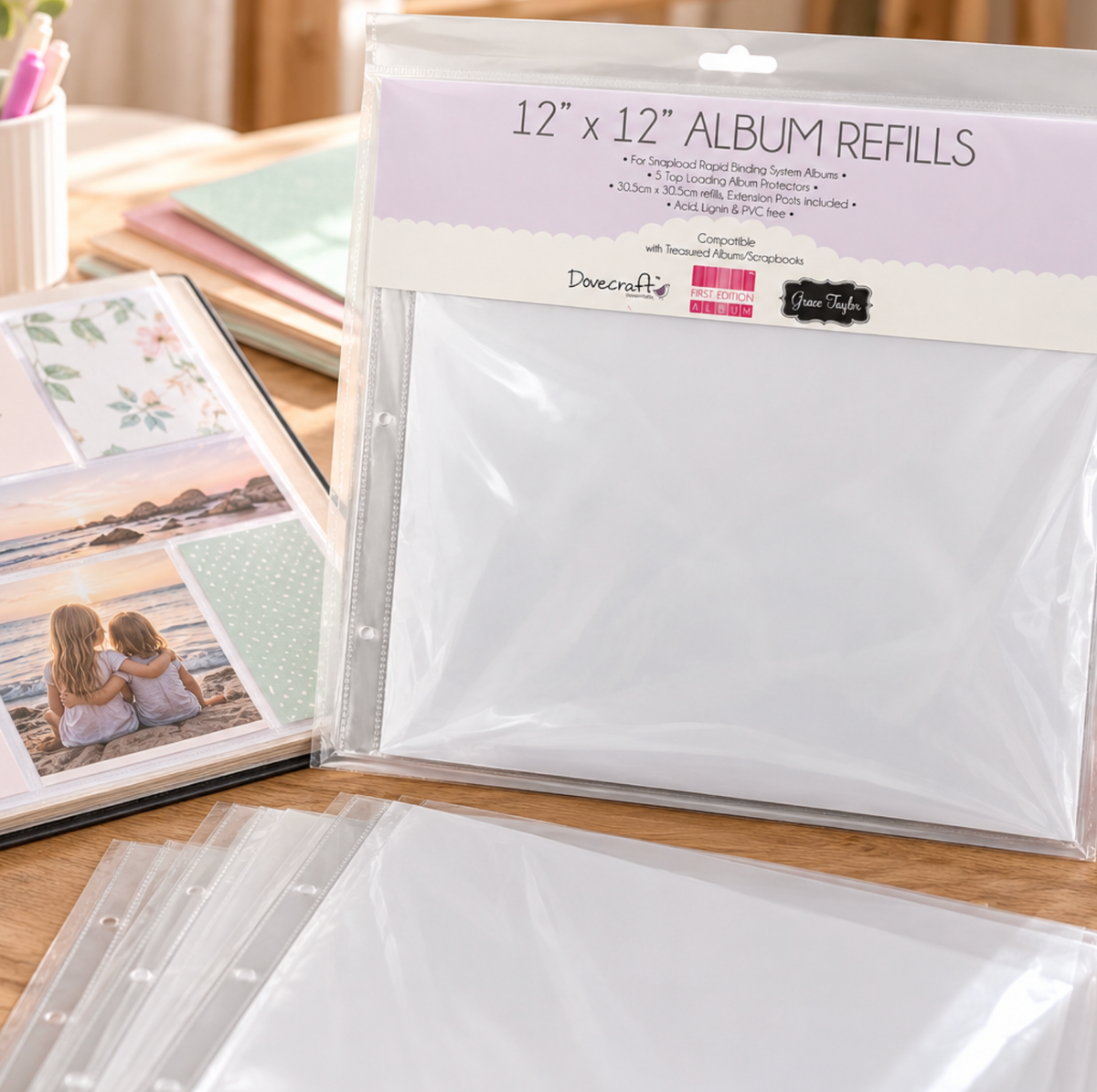 Trimcraft 12 x 12 inch Scrapbook Refills - 5 sleeves