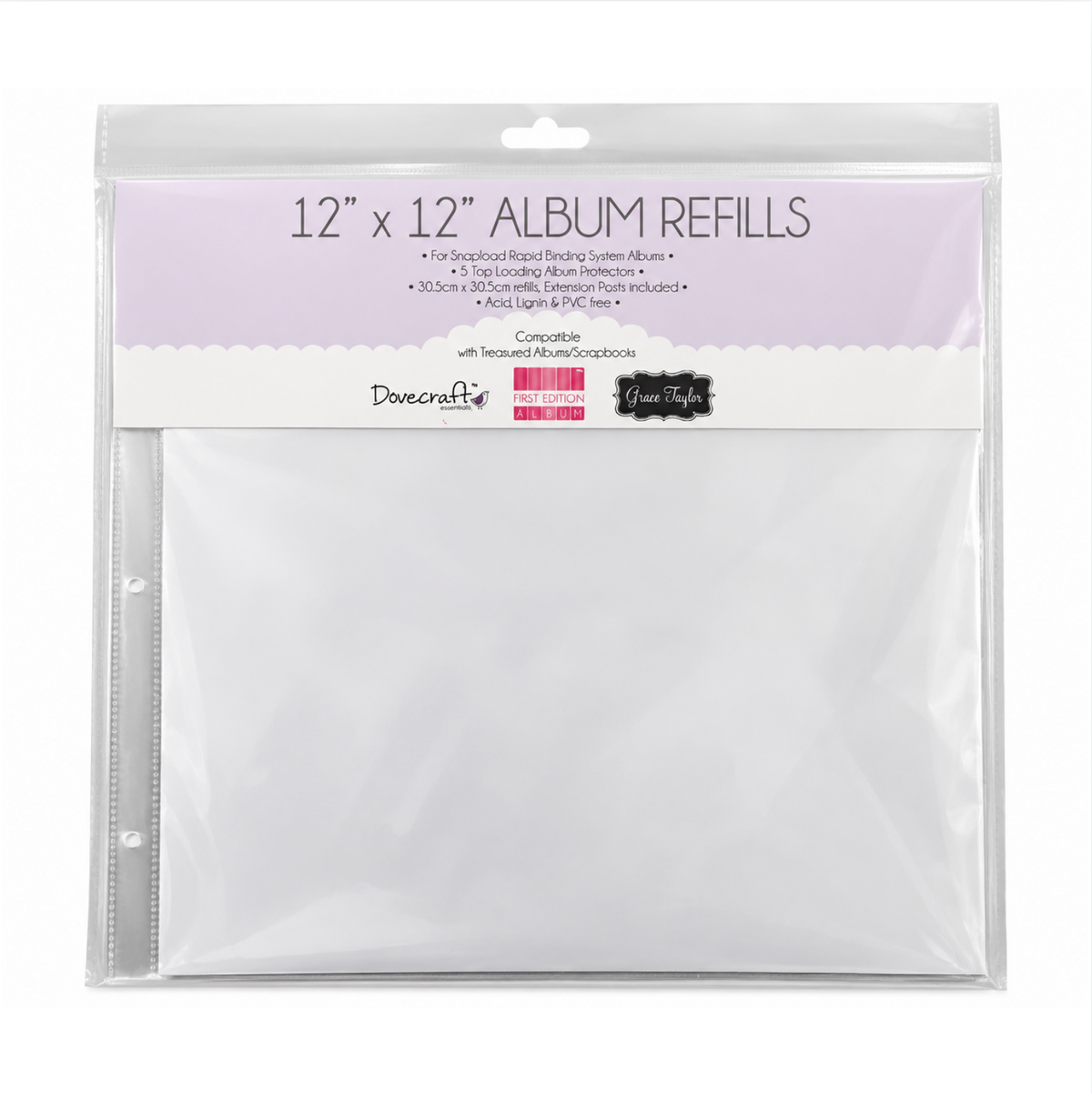 Trimcraft 12 x 12 inch Scrapbook Refills - 5 sleeves