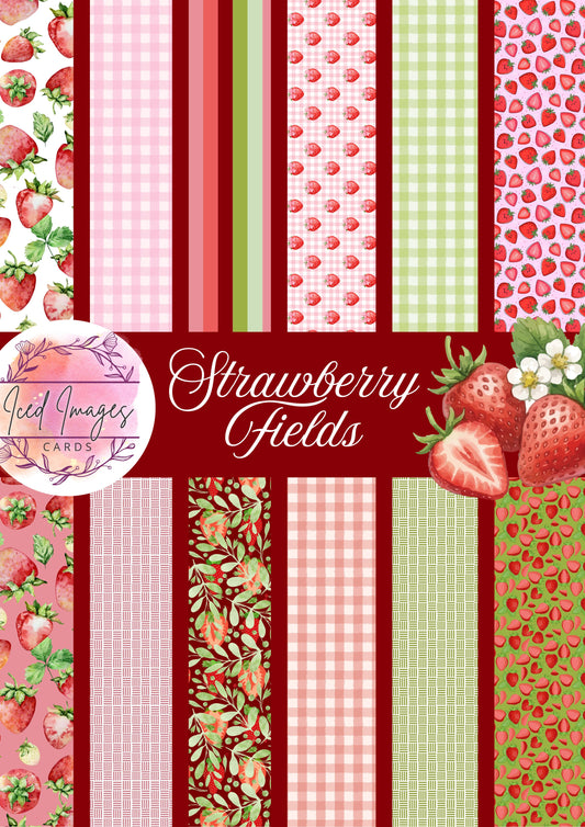 Digital Kit A4 Papers Strawberry Fields Digital - 12 Designs