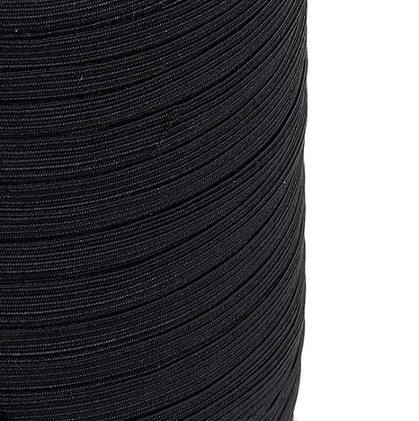 16 Cord Flat Elastic 100m Black