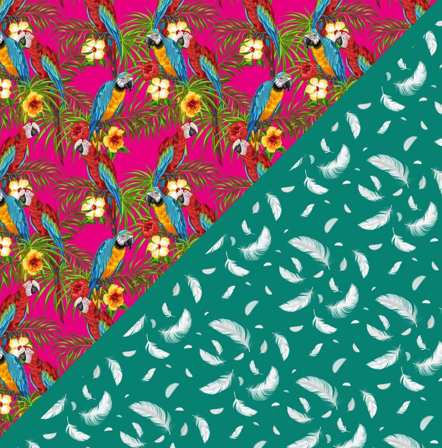 Digital Kit A4 Papers Tropical Feathers - 12 designs