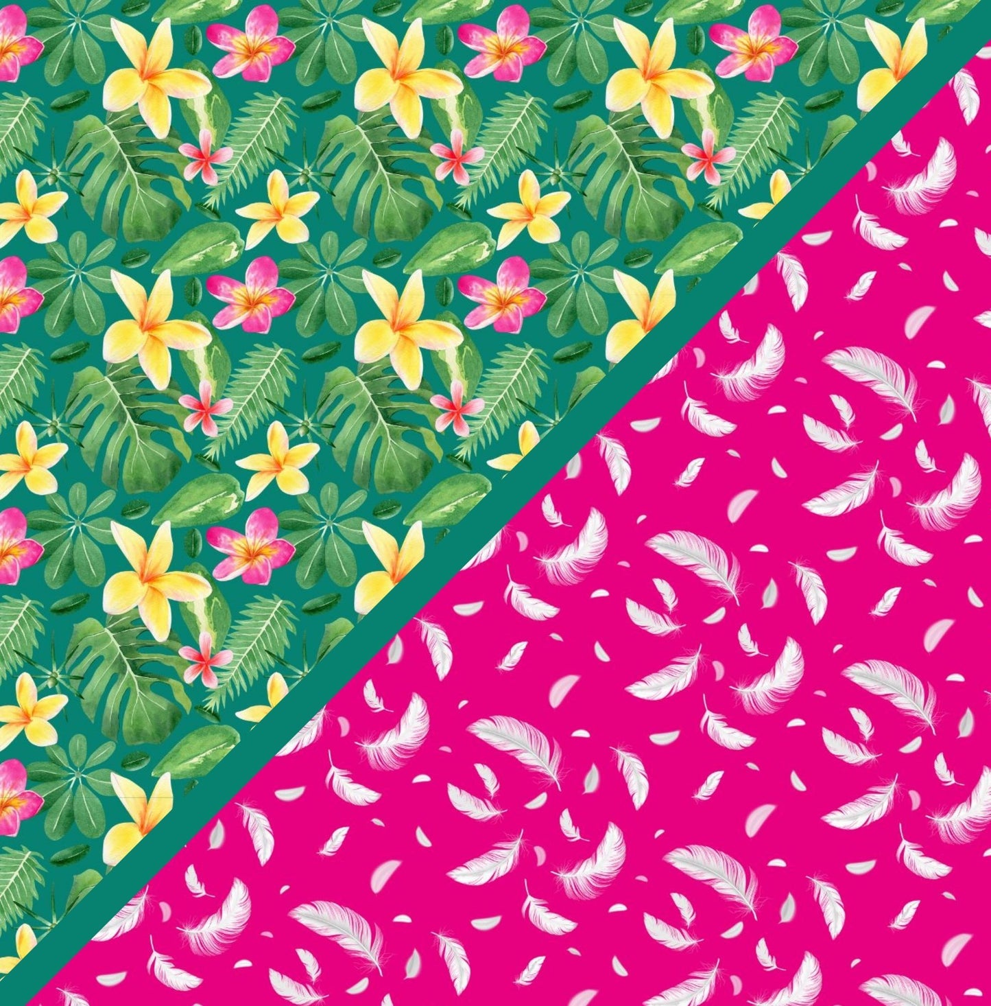Digital Kit A4 Papers Tropical Feathers - 12 designs