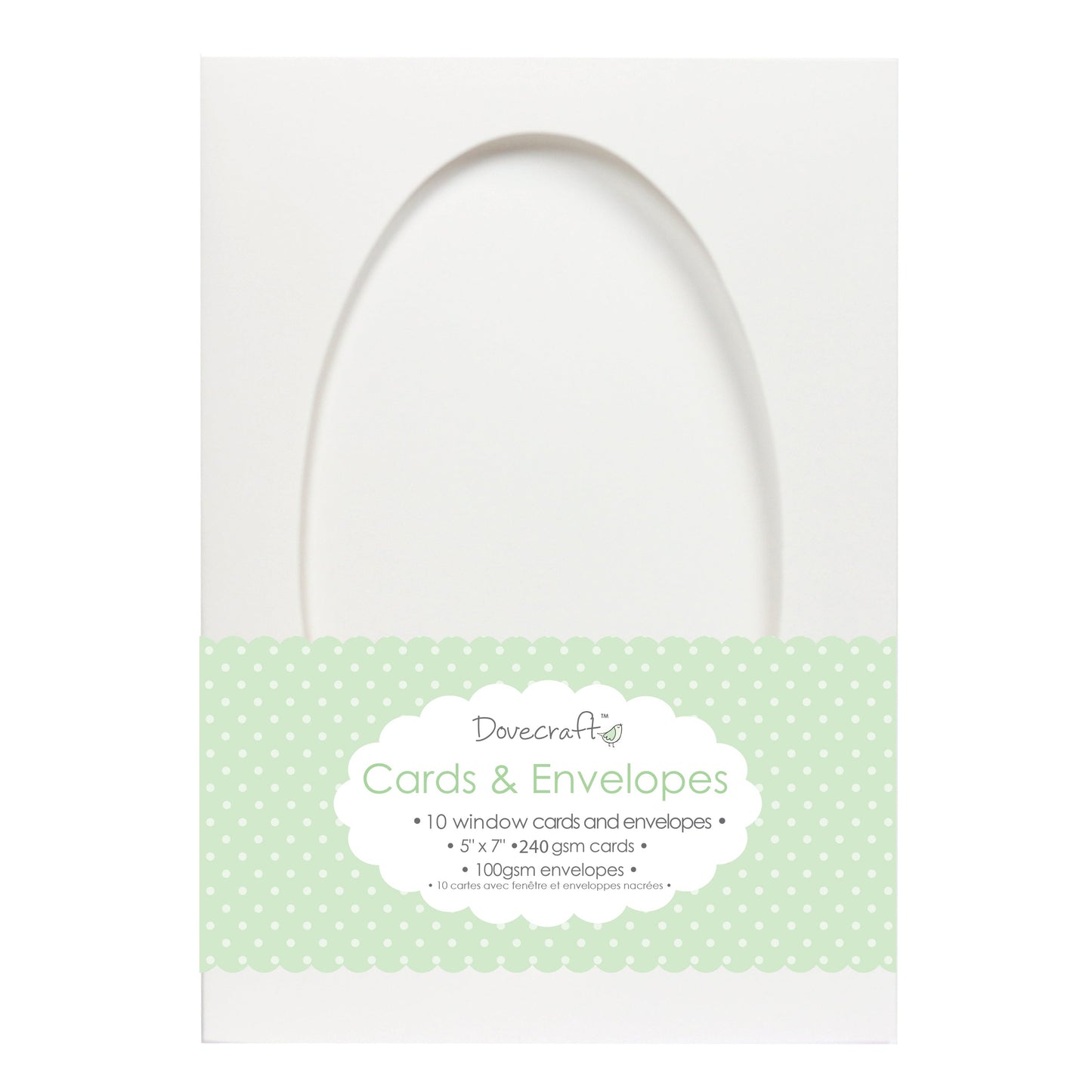 Dovecraft 10 Oval Window 5x7 Cards & Envelopes