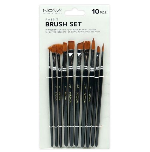 Nova 10 Piece Paint Brush Set