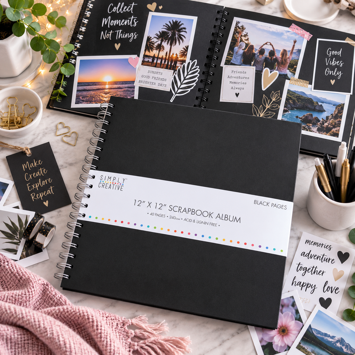 Simply Creative Album 12x12 - Plain Black