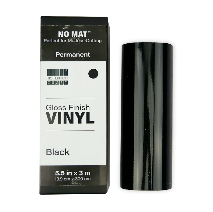 First Edition Mat-less Vinyl Permanent Gloss - Black 5.5in x 120in