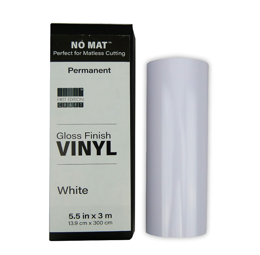 First Edition Mat-less Vinyl Permanent Gloss - White 5.5in x 120in