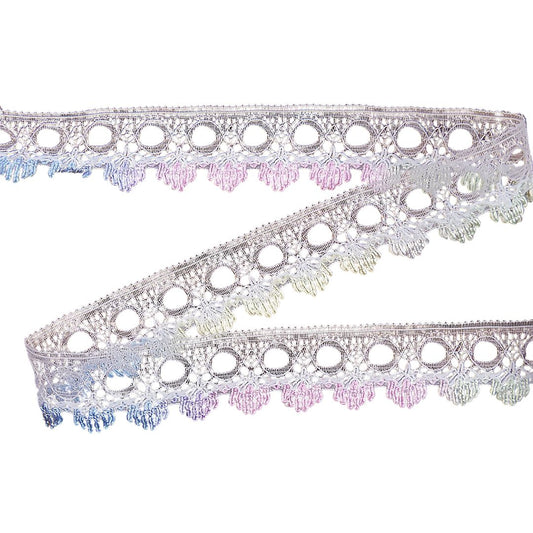 Eyelet Knitting in Lace 18mm Multicolor - 43m Card