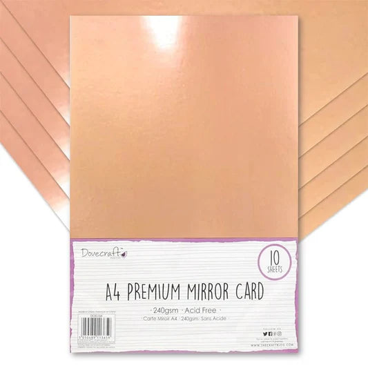 Dovecraft Essentials A4 Mirror Card - Rose Gold -10 Sheets