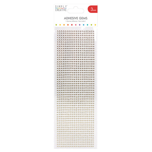 Simply Creative 3mm Gems - 1080 Pack Gold