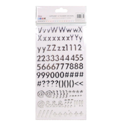Simply Creative Alphabet & Number Stickers - Classic Foil Silver
