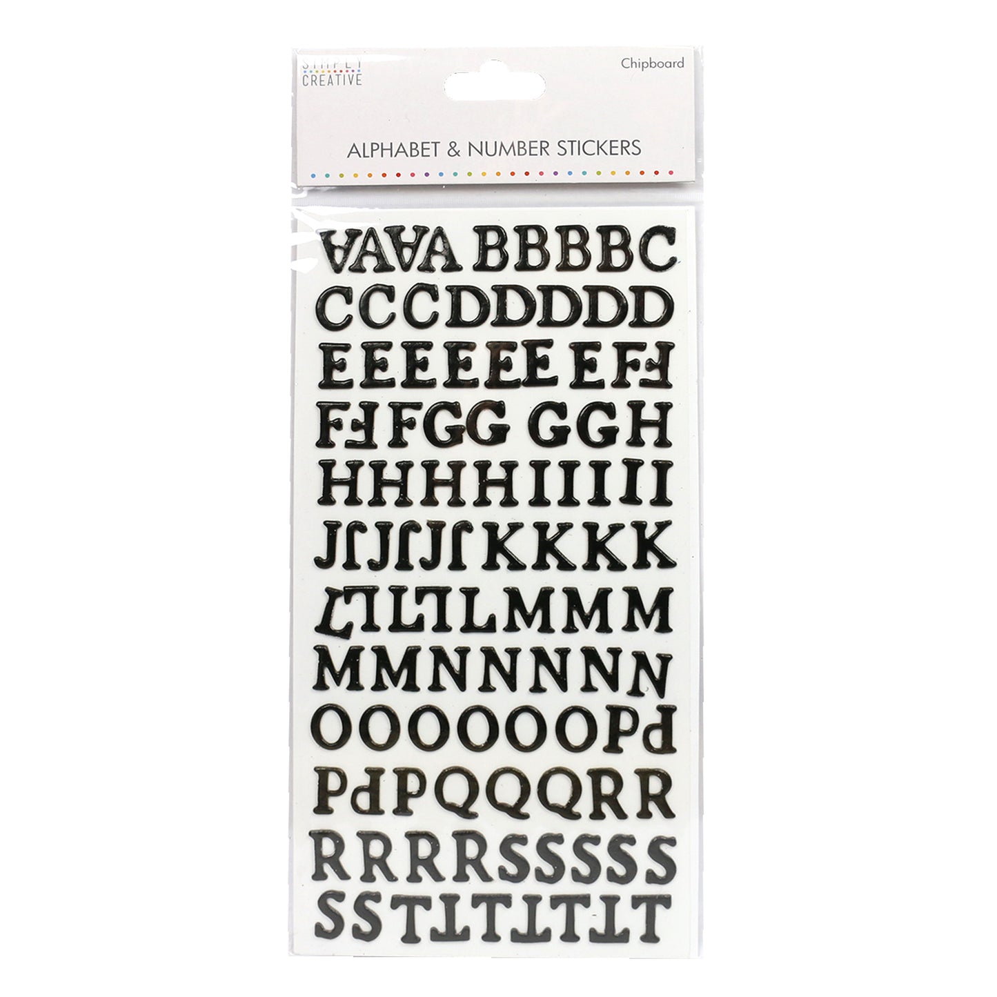 Simply Creative Alphabet & Number Stickers - Traditional Glitter Black