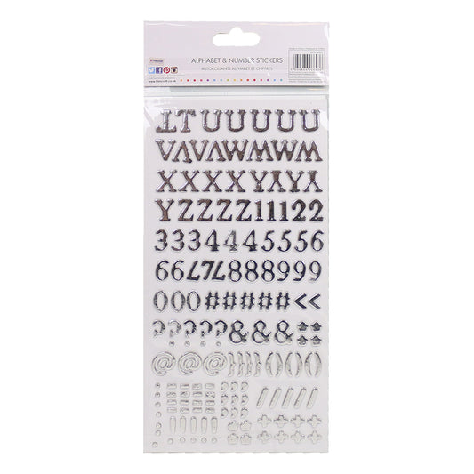 Simply Creative Alphabet & Number Stickers - Traditional Foil Silver
