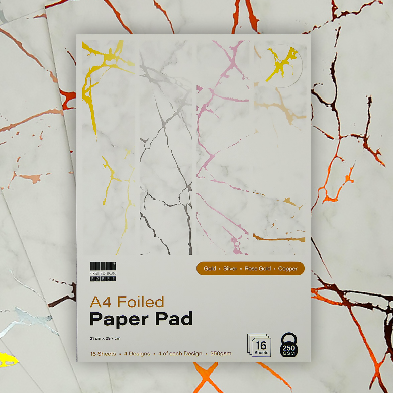 First Edition 21 cm A4 Foiled Paper Pad – DRKCrafts