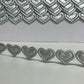 Satin Heart Chain Ribbon - Silver (25m card)