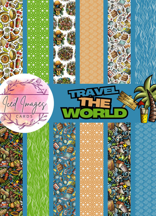 Digital Kit A4 Papers Travel The World - 12 designs
